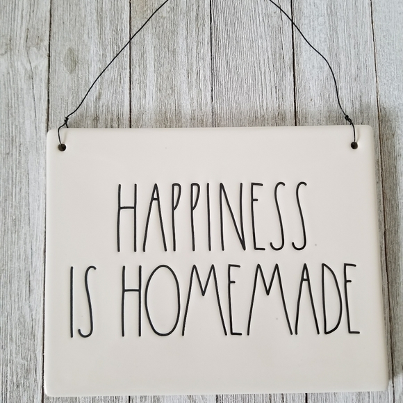 Rae Dunn HAPPINESS IS HOMEMADE Hanging Wall Plaque - Picture 2 of 5